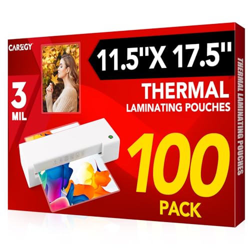 CAREGY 100 Pack Laminating Sheets 11.5 x 17.5 Inch 3 Mil Thick for Documents
