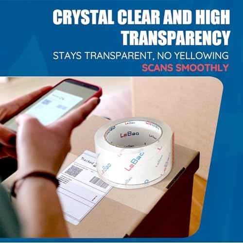 Heavy Duty Packing Tape with Dispenser, 36 Rolls x 1.88 in. x 60 yds. x 2.7 MiL, Strong Hold HD Clear Packaging Tape Secure Sealing for Cardboard, Bubble Wrap, Shipping Supplies, Total 2160 yds.