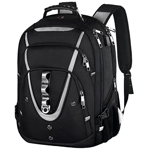 Mogplof 17.3 Laptop Backpack for Men Women, Large Travel Backpack TSA Friendly Flight Approved Backpack with RFID Anti Theft Pocket, School Bookbag With USB Charging Port