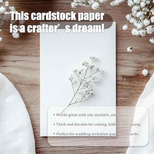 100 Pack 4x6 White Cardstock, 92lb/250GSM Heavyweight Blank Cards, Thick Card Stock for Wedding Invitations, Thankyou Cards, Postcards