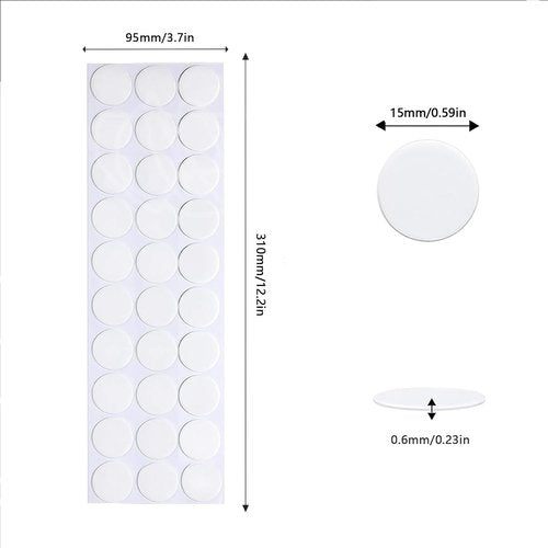 Skiennix Adhesive Stick Dots - Two-Sided Mounting Putty for Wall Hanging Crafts | Clean & Removable (0.59" x 0.59")