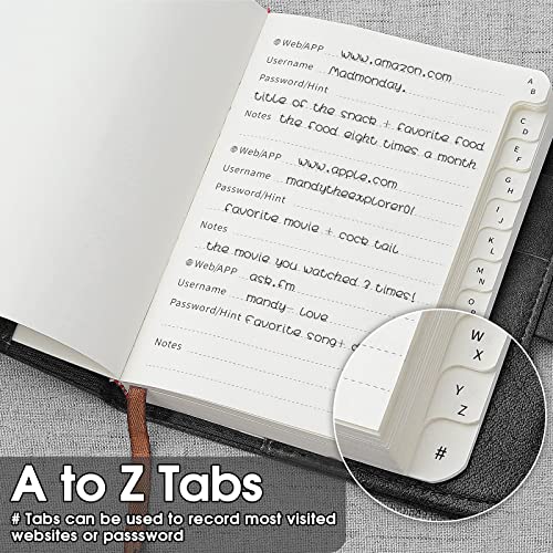 WEMATE Password Book with Lock - Black, 4.33 x 6.18in, 600+ Entries