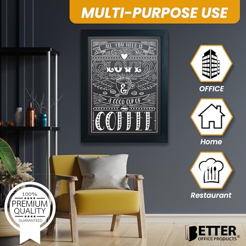 Large Magnetic Chalkboard Wall Sign 18x24 Rustic Wood Frame Office Home