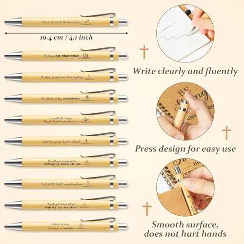 ANGOLIO Thanksgiving Christmas Christian Gift Set 60Pcs Bulk Sunday School Bible Ballpoint Pens Spiral Religious Notebooks with Sticky Notepads Birthday Gifts for Kid Boy Girl Pastor Teachers Students