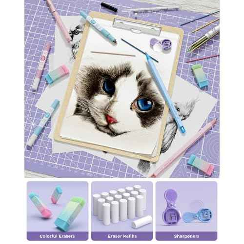Four Candies 36PCS Aesthetic School Supplies, Mechanical Pencils 0.5mm, 0.7mm, 0.9mm & 2.0mm with 624PCS Lead Refills, Cute Mechanical Pencils for Writing, Drawing & Drafting (Pink)