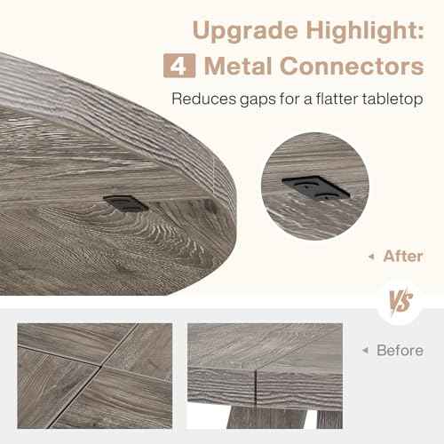Tribesigns 47-Inch Round Conference Table for 4-6 People, Wooden Meeting Room Table with Thicken Tabletop and Wood Base (Grey)