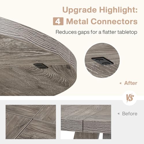 Tribesigns 47-Inch Round Conference Table Grey for 4-6 People, Wooden Meeting Room Table with Thickened Top and Wood Base