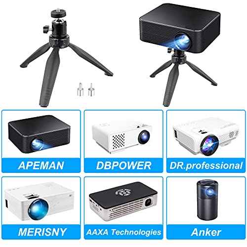 Mini Projector Tripod Mount Compatible with DR.J Upgrade, DBPOWER, Anker, AAXA Technologies, Artlii, LoongSon, APEMAN and Most Other Mini Projector