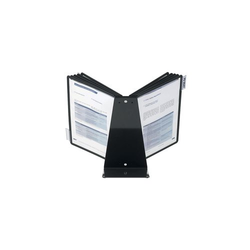 Durable vario Document Holder, 10 Panels 15.5 x 6.5 x 10.75, Black Borders