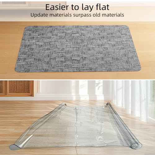 Yecaye Office Chair Mat for Hardwood Floor,35" x 47" Under Computer Desk Floor Protects for Rolling Chair,Non Slip PVC Woven Gaming Chair Mat,Not for Carpet (Lightgrey, 35" x 47")