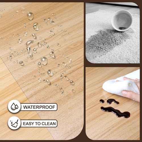 Clear Office Chair Mat, 50"x 60" No Slip Vinyl Desk Chair Mat for Hard Floors, 2mm Thick Heavy-Duty Computer Floor Mat, Waterproof Rolling Chair Floor Protector for Home Office