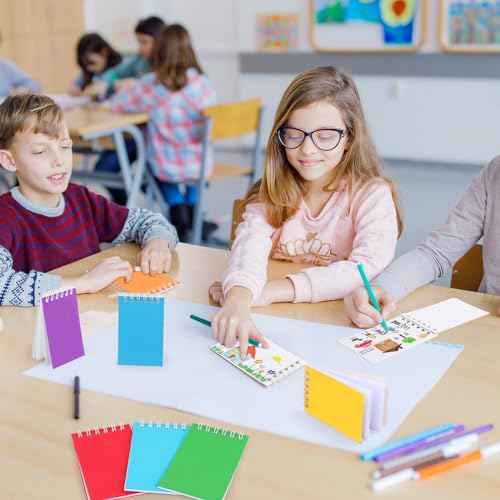 Hooqict 24 Pack Small Pocket Notebook Mini Notebooks Bulk Small Spiral Notepads with 8 Colors, Memo Note Pads for Kids, Work, Office, School, 3.9 x 2.4 Inches