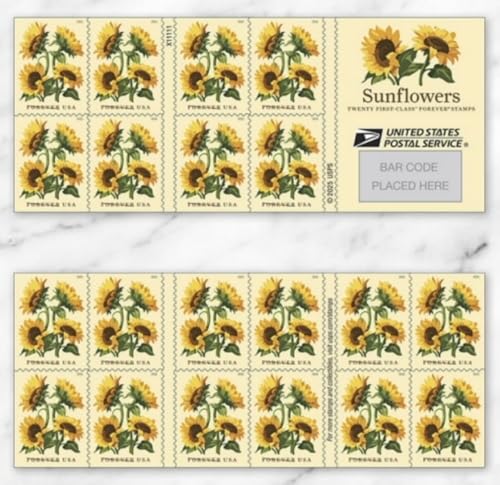 Sunflowers Forever Postage Stamps Booklet of 20 - First-Class Mail 2026