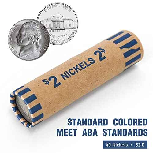 L LIKED 83 PCS Preformed Coin Wrappers Rolls-Nickels