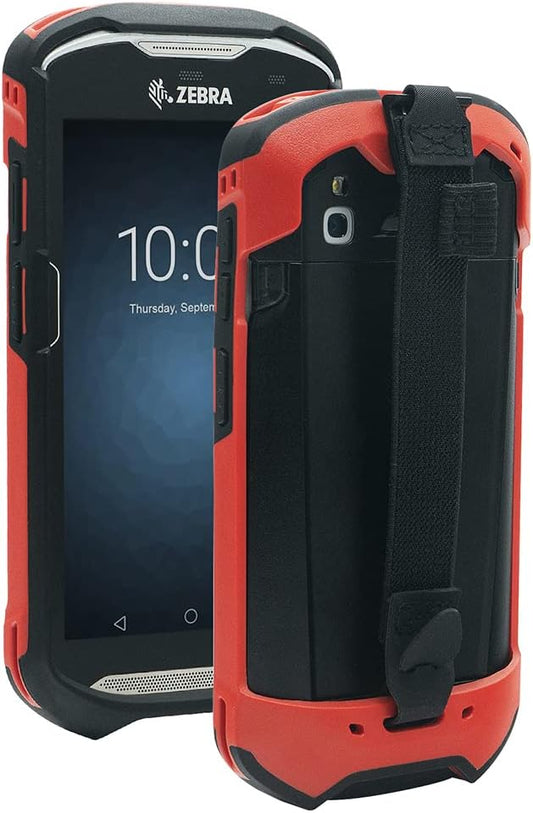 Zebra Protective Cover Bumper Case - Rugged Boot with Hand Strap for TC51/TC52/TC56/TC57 | Red