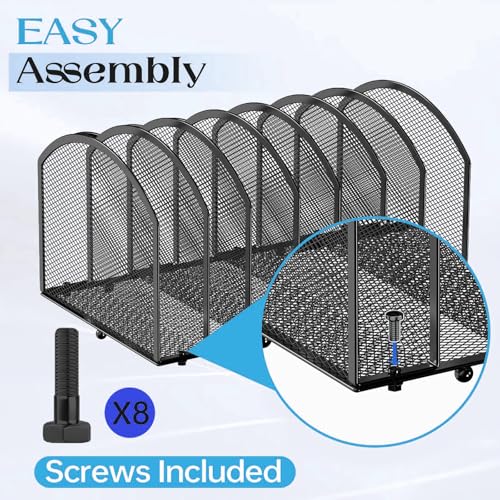 Gawerk Black 7-Section Mesh Desk File Organizer for Office - 1 Pack
