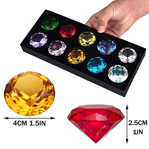 10pcs Multi 40mm Crystal Diamond Paperweights Fake Diamonds - HDCRYSTALGIFTS