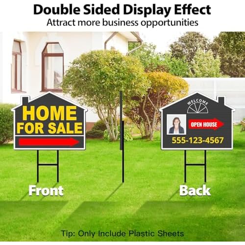 Plastic Sheets - 24" x 36" Plastic Poster Board 4 Pack, 4mm Coroplast Sheets, Blank Yard Signs for Lawn, Garage Sale, Real Estate, Open House, Black
