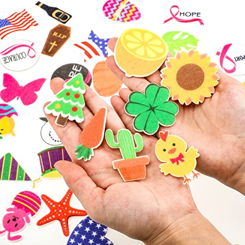 Oudain 100 Pcs Seasonal Letter Board Accessories Icons for Felt Bulletin Hawaii Independence Day Board Decoration Letterboard Accessories Holiday Small Icon Pieces Changeable with Adhesive