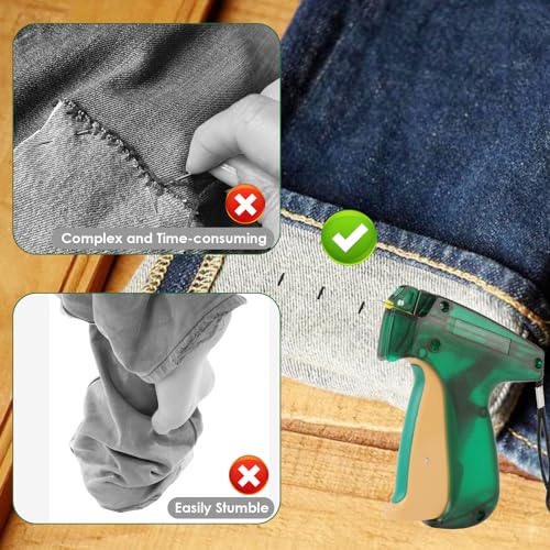 Wilfox Tagging Gun Kit with 1 Needle - Green/Yellow Grip, 2000 Mini Fasteners for Clothing