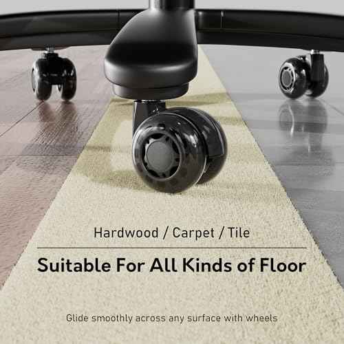 Office Chair Wheels, 2.5 inch Dual Rubber Replacement Office Chair Casters Wheels for Hardwood Floors Carpet, Heavy Duty Roller Wheels for Office Desk Gaming Computer Chair Set of 5 Black