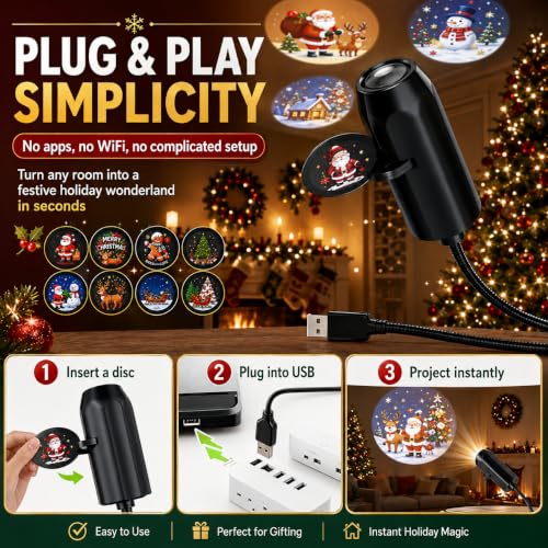 SGRTNN 10 Pcs Holiday Projector Light Indoor Christmas Halloween Home Decorations