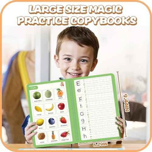 Magic Practice Copybook, Reusable Writing Practice Book, for Preschool Kids Age 3-8 ?Calligraphy 9.44in¡¿6.29in(5 Books with Pens)