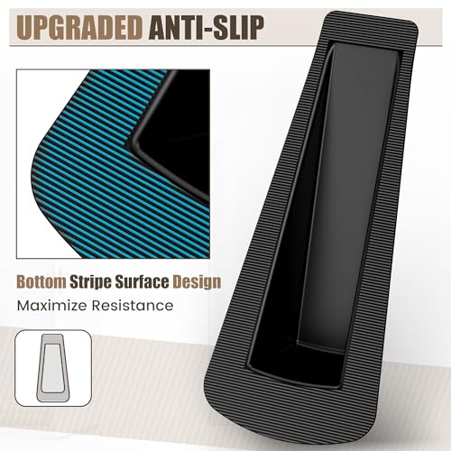 Crosize 5 Pack Rubber Door Stops Non-Slip for 0.2–1.1in Gaps, Black
