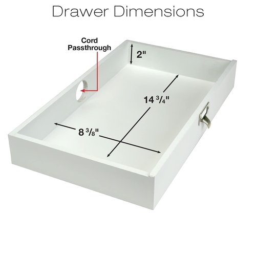 EXCELLO GLOBAL PRODUCTS Wooden Monitor Stand: Includes Drawer for Desktop Organization of Notebooks, Pens, Pencils & Office Supplies (White)