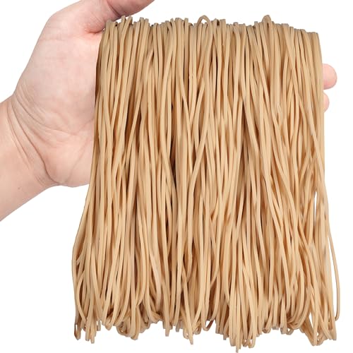 Beige Large Rubber Bands 7in 208pcs – 0.5lb, 14in Circ for Office, Trash Cans & DIY