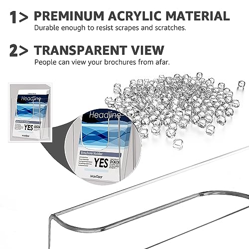 MaxGear Brochure Holder 6x9 inch Acrylic Pamphlet Holder Clear Plastic Flyer Holder Wall Mount for Ofiice, School, Exhibition, 3 Pack