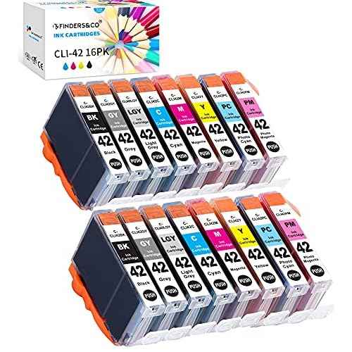 F FINDERS&CO Compatible Ink Cartridges Replacement for Canon CLI42 CLI-42 Ink for Canon Pixma Pro-100 Pro-100S Printer (16-Pack)