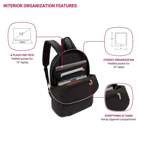 SwissGear Serenity Luxe Women's Laptop Backpack, Black, 16 Inches