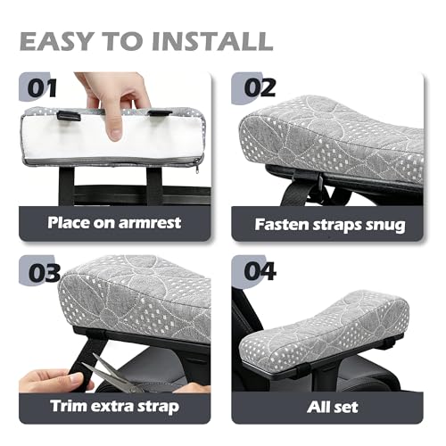LVYSHOW Soft Armrest Pads for Office Chair – Comfort Elbow Cushions with Anti-Slip Straps