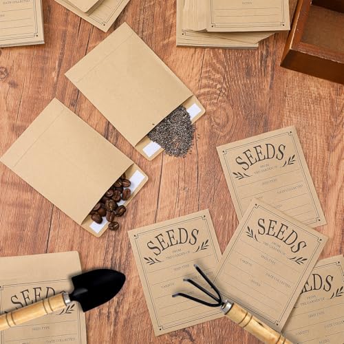 Tolare 200 Pcs Seed Envelopes for Seed Storage, Self-Adhesive, 4.7x3.15 Inches