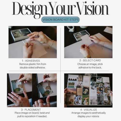 Daily Dopamine Vision Board Kit for Ambitious People- Foldable Mood & Dream Board for Manifestation, Visualization & Goal Setting|125 Aesthetic Photo & 25 Empowering Quote Cards| Vision Board Supplies