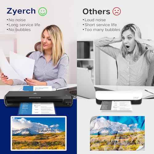 Laminator 13 Inch A3 Laminator Machine, 7 in 1 Desktop Thermal Laminator Never Jam with 40 Laminating Pouches, Paper Trimmer and Corner Rounder, Fast Warm-Up Home Office School Use, Black