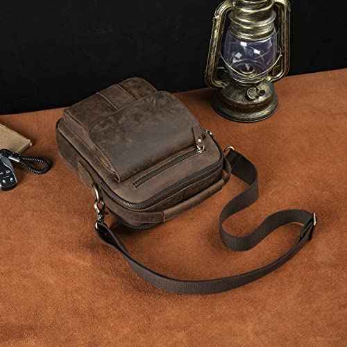 Mens Genuine Leather Sling Messenger Shoulder Cross body Satchel Bag Handle Tote Business Briefcase Portfolio
