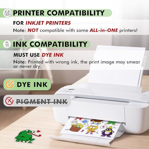 Koala 95% Clear Sticker Paper for Inkjet Printer - Waterproof Printable Vinyl Sticker Paper - 8.5x11 Inch, 50 Sheets, Transparent Glossy - Easy to Use for DIY Personalized Decals