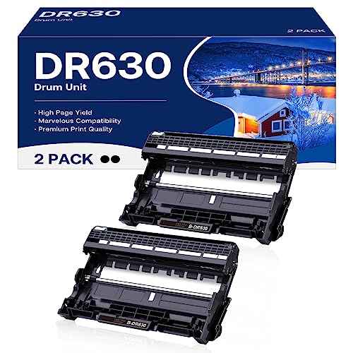 DR630 Drum Unit High Yield Compatible for Brother DR 630 DR-630 Replacement for HL-L2300D HL-L2320D HL-L2340DW HL-L2360DW HL-L2380DW MFC-L2700DW MFC-L2720DW DCP-L2520DW Printer (2 Pack, NOT Toner)