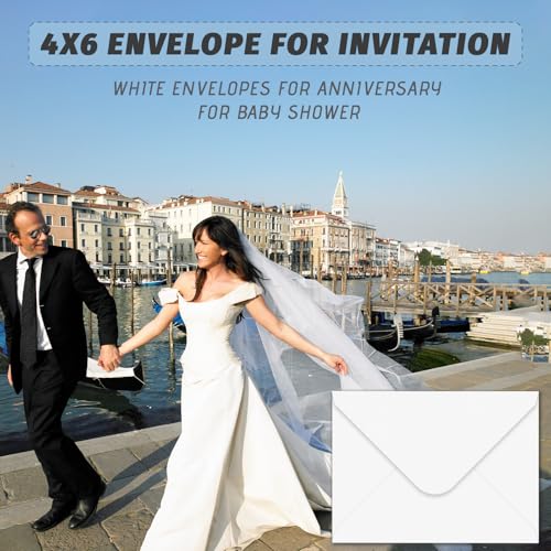 YINUOYOUJIA 50 Pack White 4x6 Envelopes for Invitations & Photos Self Seal