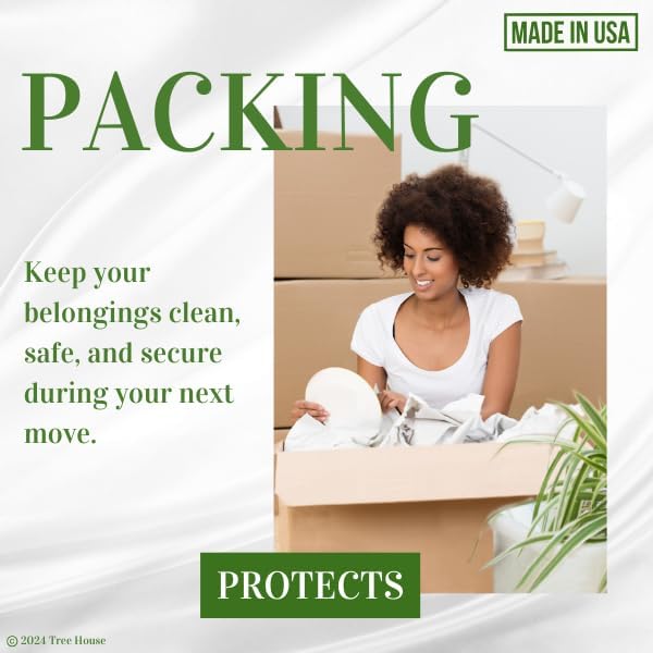Tree House Packing Paper - 500 Recyclable Newsprint Sheets for Moving | 24” x 30” Size, 25lbs