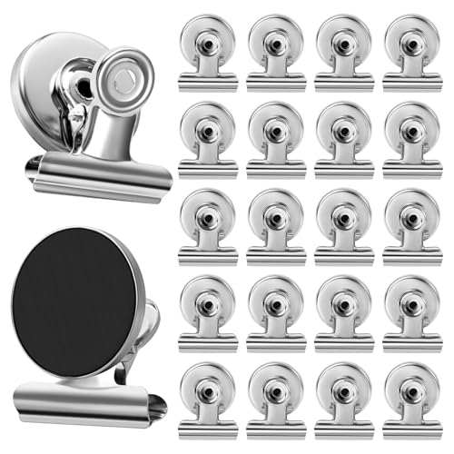 VNDUEEY Silver 20 Pack Refrigerator & Whiteboard Strong Magnetic Clips