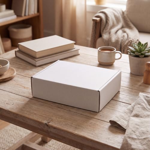 HORLIMER 7x5x2 Small Shipping Boxes Set of 6 White Corrugated Mailer Boxes for Packing & Mailing