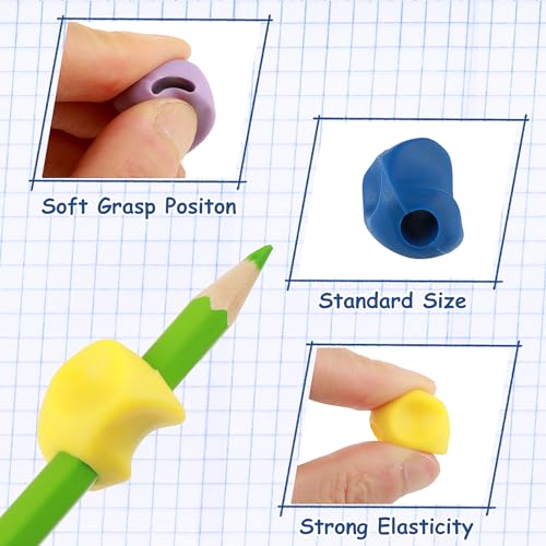 Kids Pencil Grippers 15 Pack - Handwriting Posture Training & Writing Aids