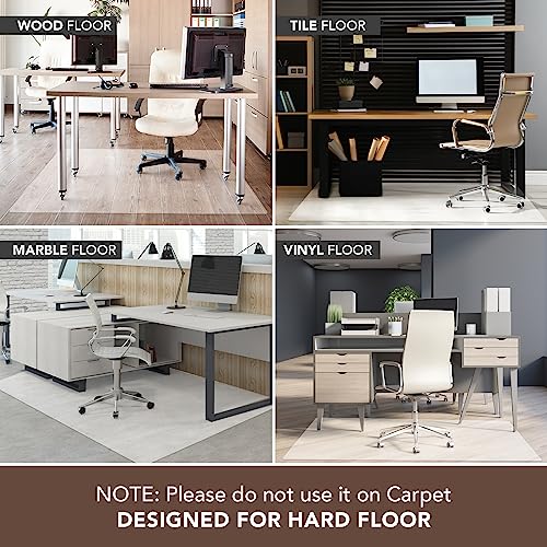 Office Chair Mat for Hardwood Floor: 63"x 51" Extra Large Chair Mats for Hardwood and Tile, Clear Desk Chair Mat for Rolling Chair and Computer Desk, Heavy Duty Plastic Floor Protector for L Desk
