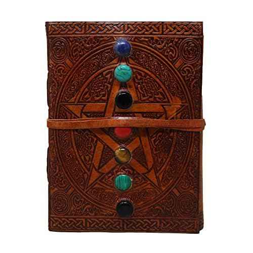 18 cm Star Stone 3D Emboss Leather Blank Book grimoire leather journal book of shadows spell book leather diary journal notebook sketchbook gift for artists