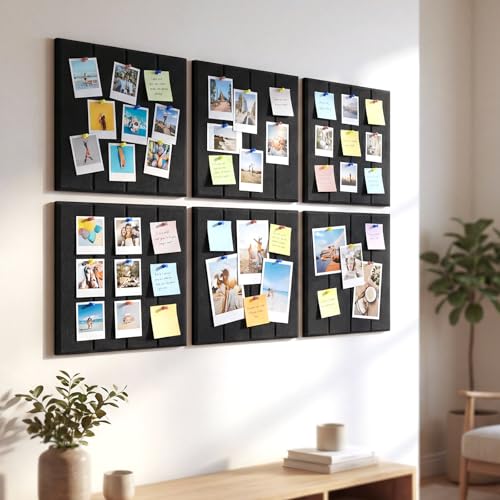 Black 6-Pack Felt Bulletin Boards 36x24 Inches, Pin Boards for Office & Home