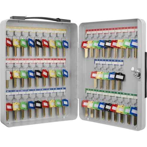 Barska Key Lock Key Cabinet Lock Box with Numbered Hooks and Tags - 50 POSITION - PORTABLE