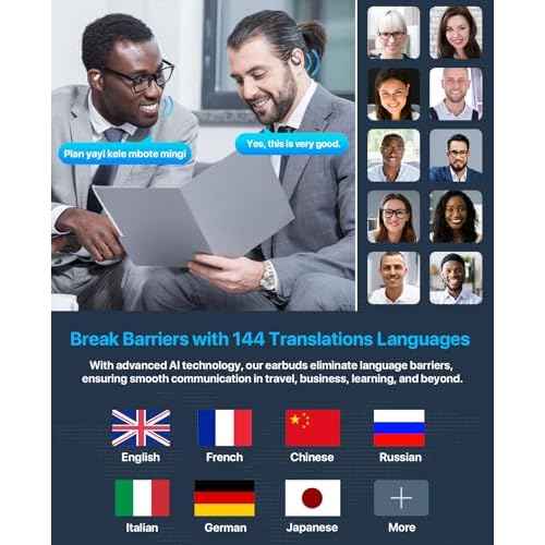 AI Translation Earbuds Real Time, 144 Language Translator Earbuds OWS 3-in-1 Translation Headphones, Translation Device for Travel Business Learning Compatible with iOS and Android£¨Black£©